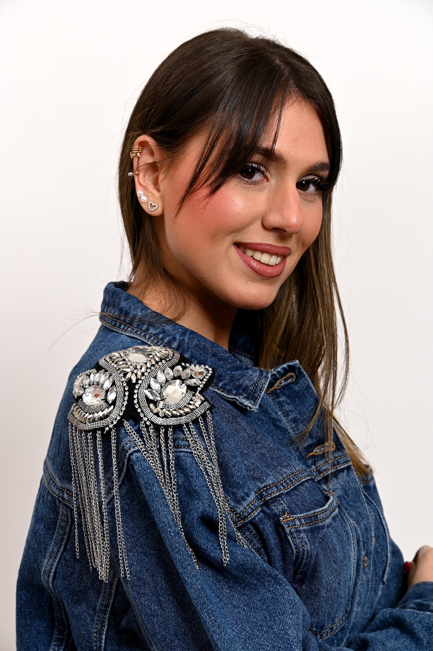 Giubbino Denim Spallina Gioiello