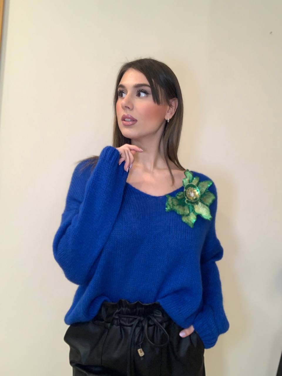 Maglioncino Blu in Lana Mohair