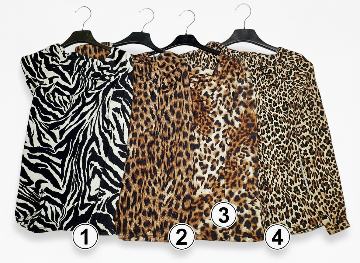 Maglia asimmetrica Animalier