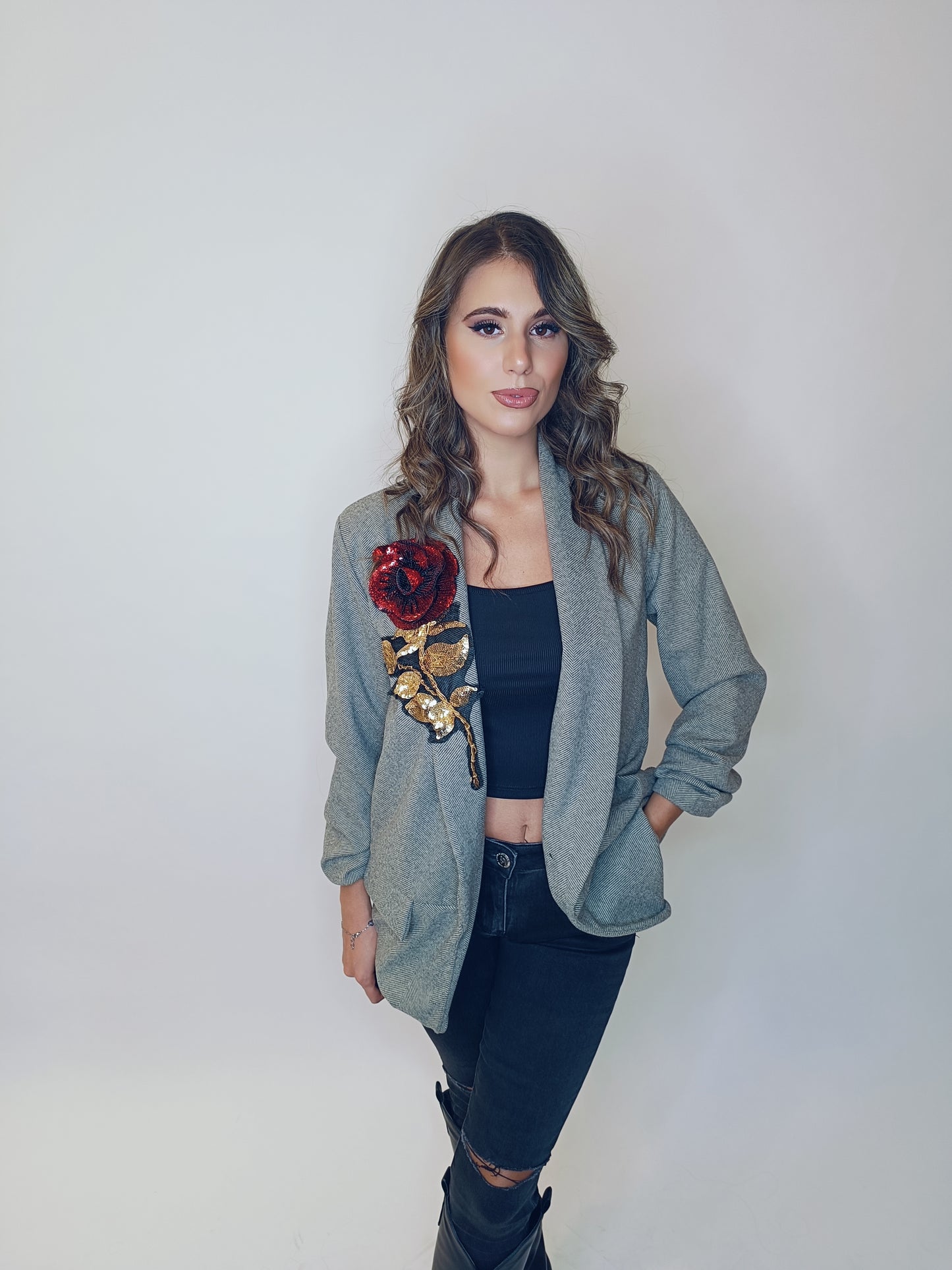 Blazer Rosa Tridimensionale