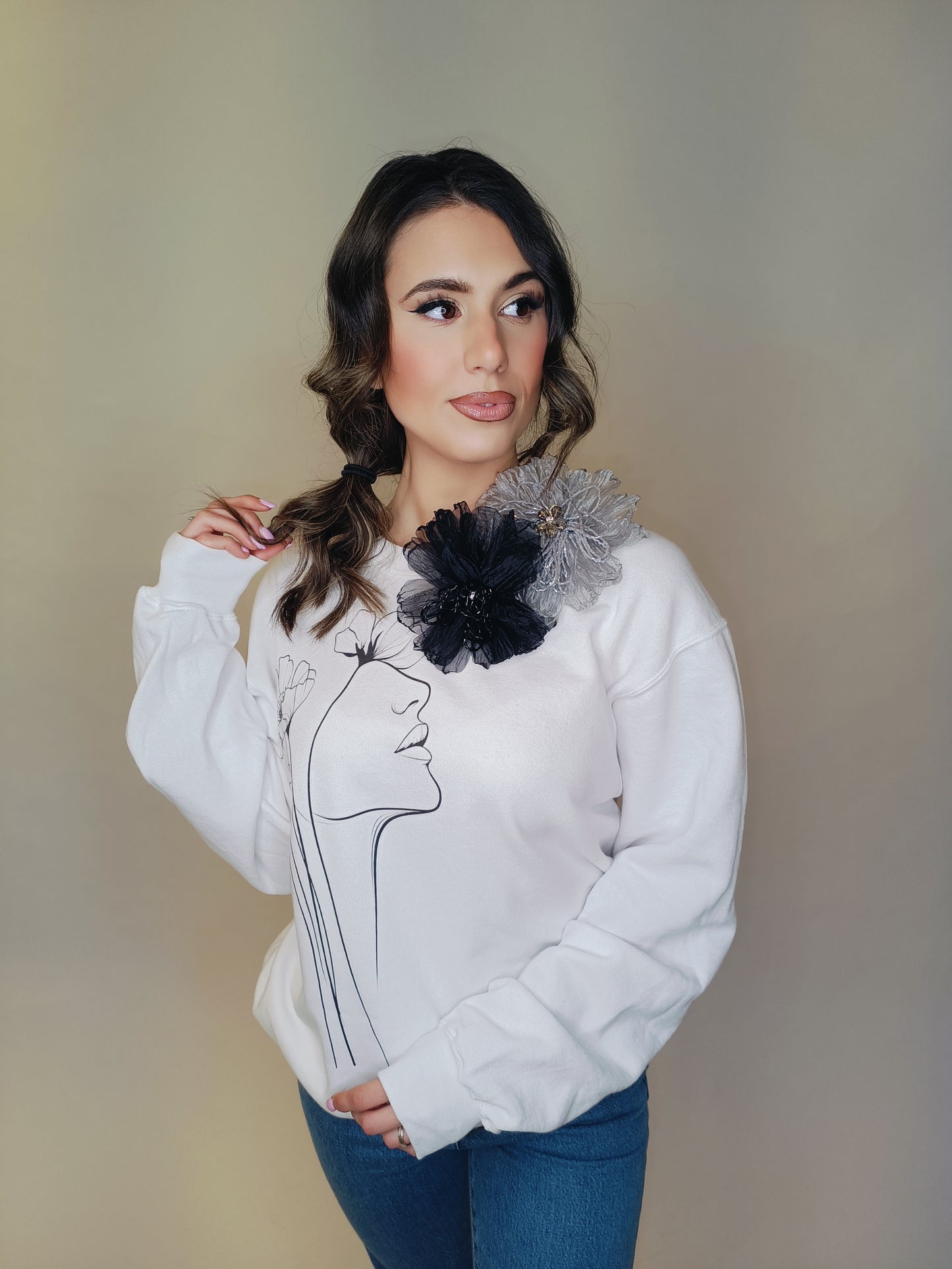 Felpa volto stilizzato