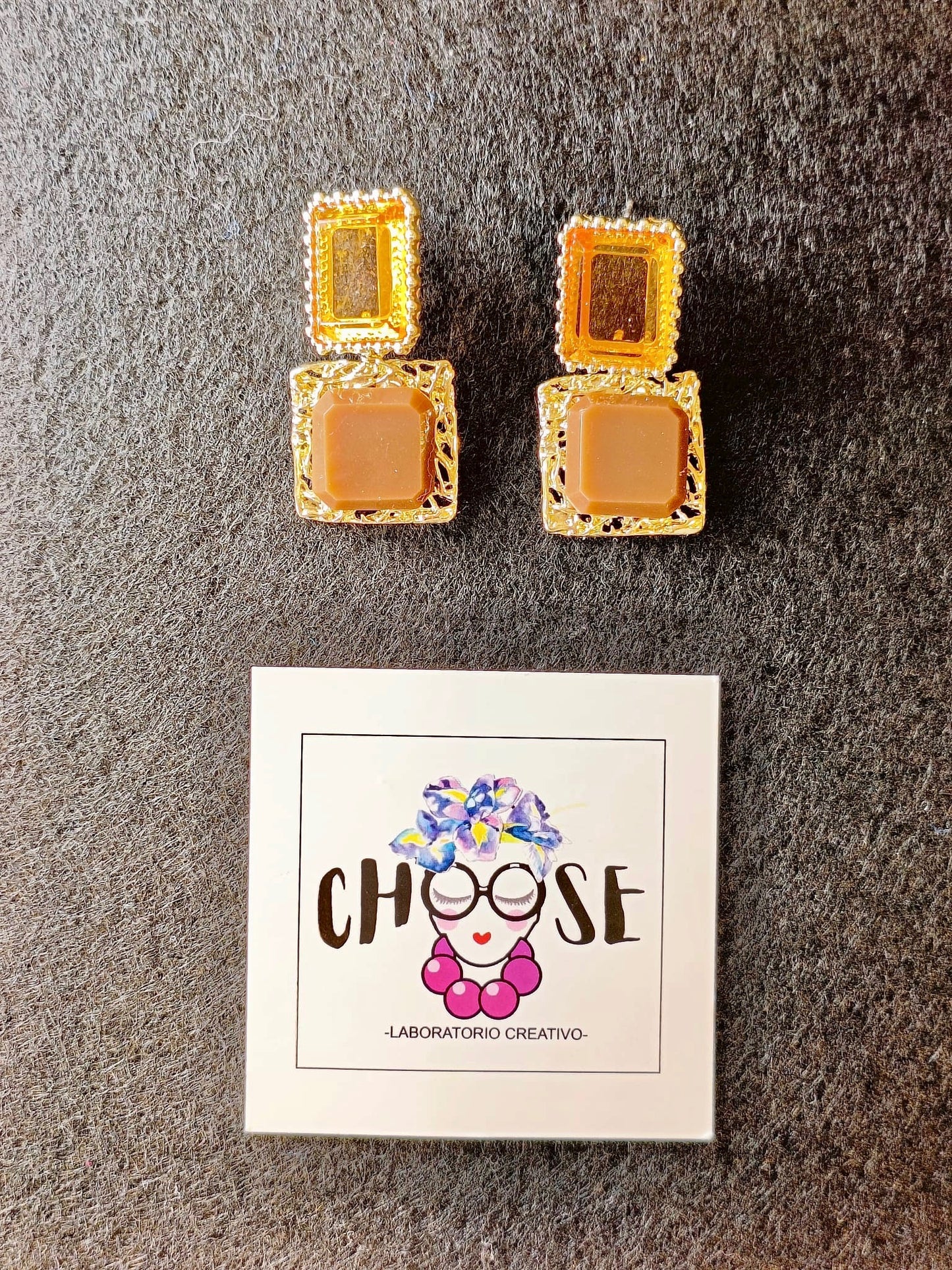 Orecchini Geometrici Miele