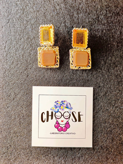 Orecchini Geometrici Miele