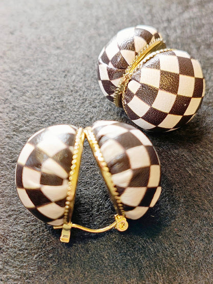 Orecchini Rivestiti in Pelle Optical