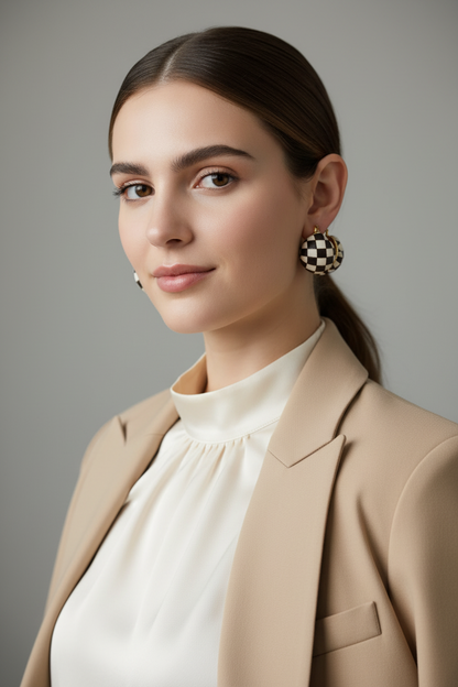 Orecchini Rivestiti in Pelle Optical