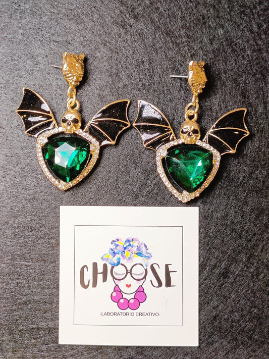 Orecchini Teschio Pipistrello