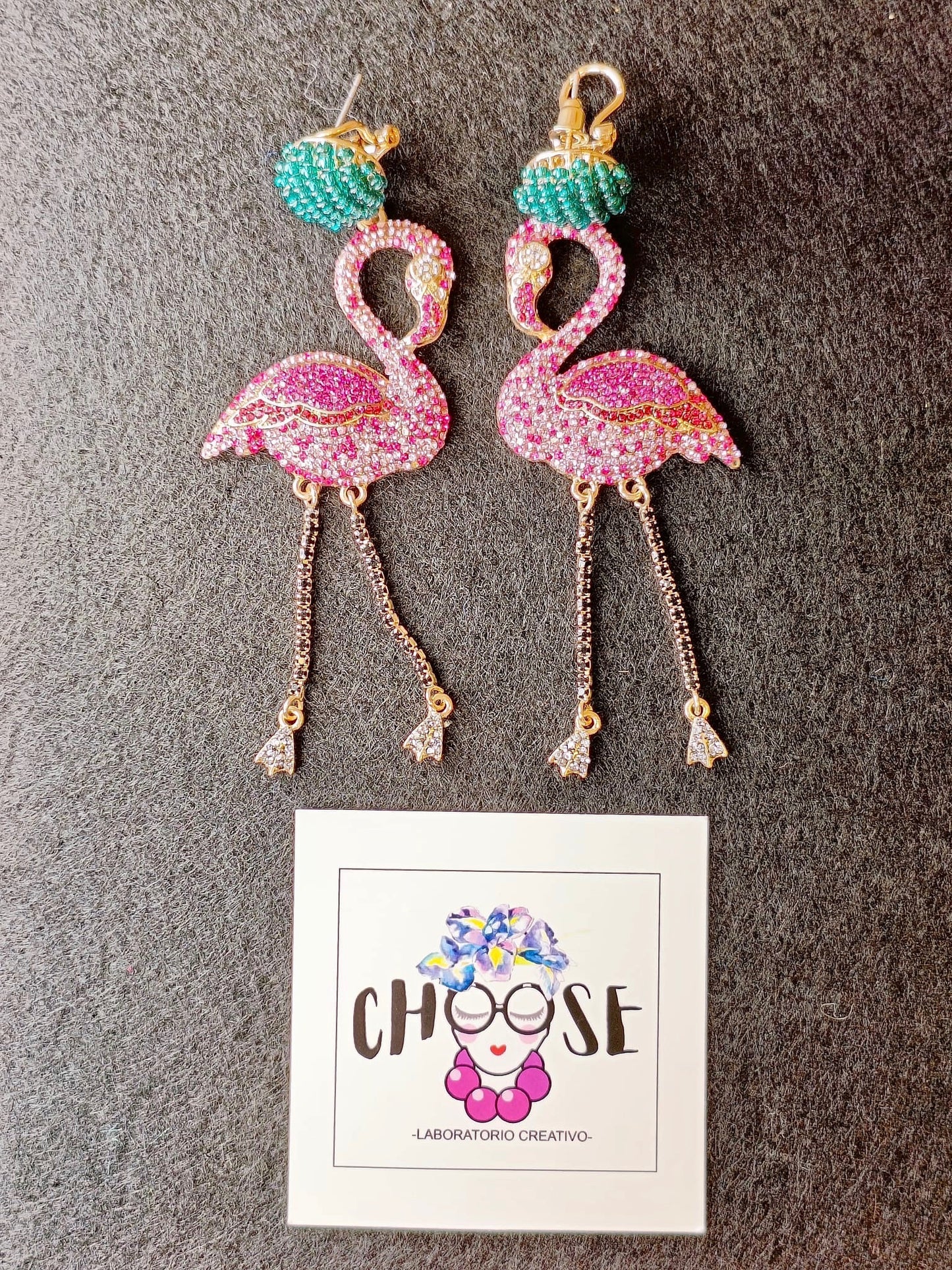 Orecchini Pendenti Fenicottero