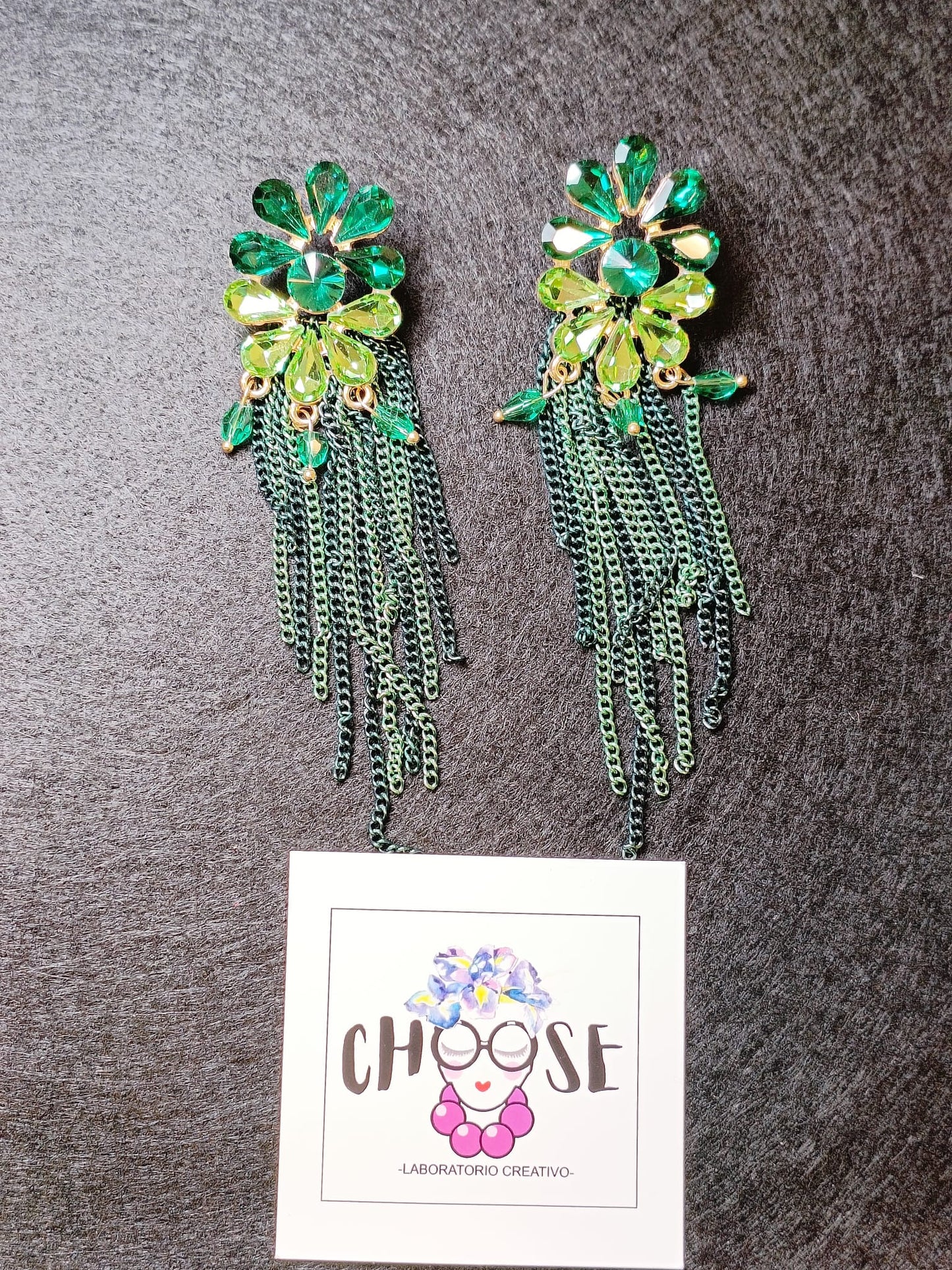 Orecchini Pendenti Sfumature di Verde