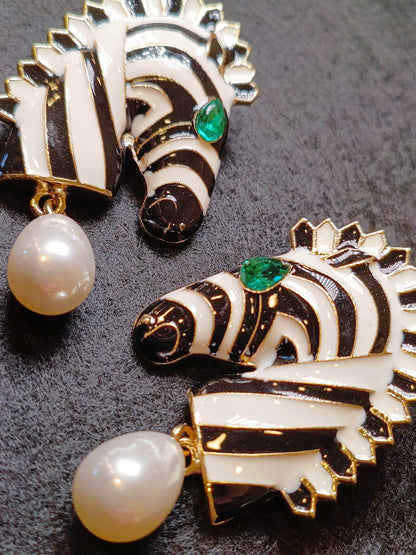 Orecchini Zebra e Perla