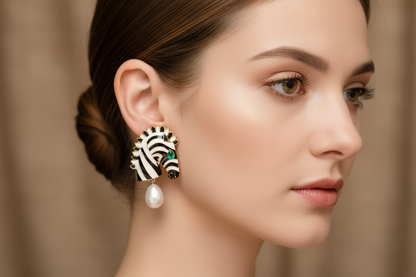 Orecchini Zebra e Perla