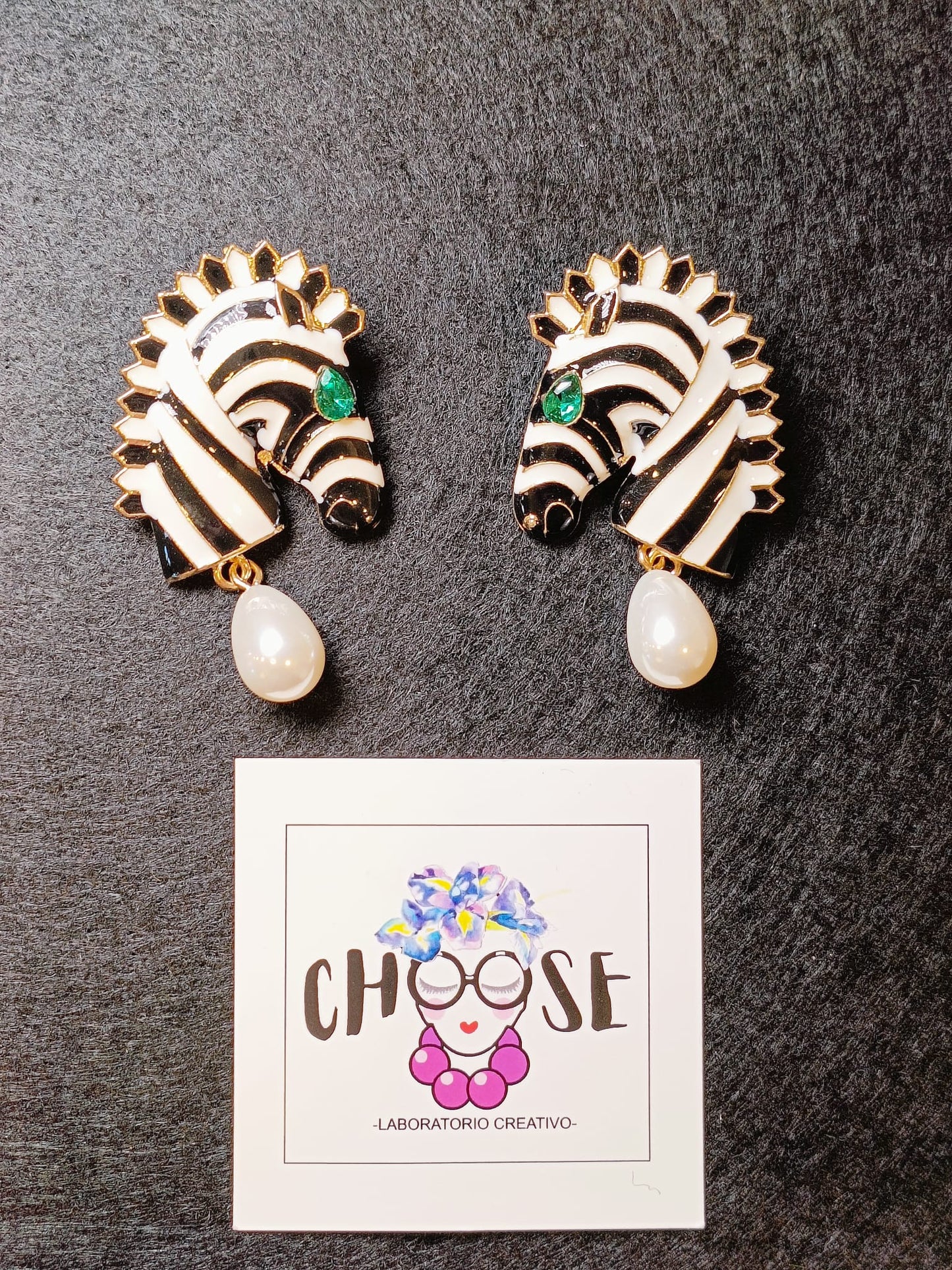 Orecchini Zebra e Perla