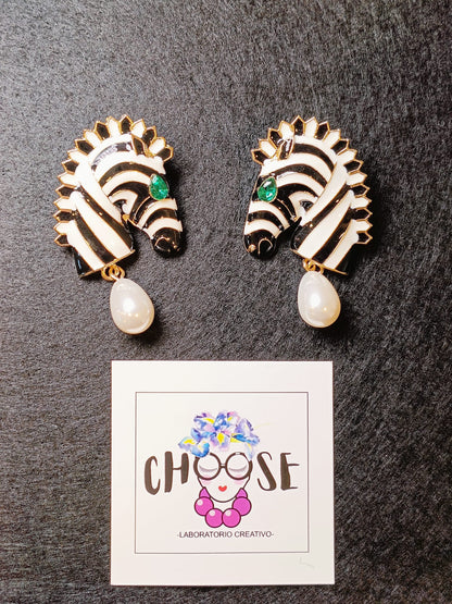 Orecchini Zebra e Perla