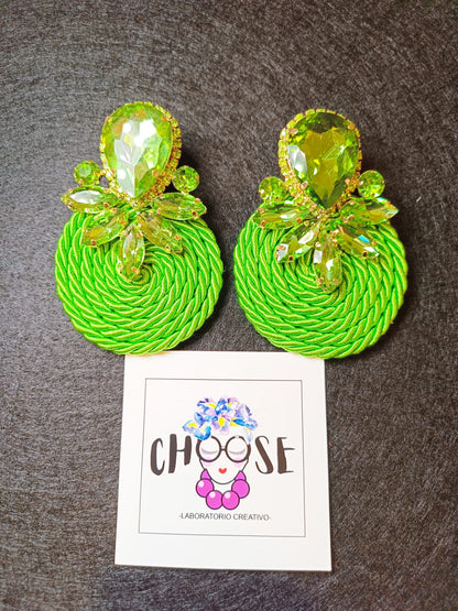 Orecchini Artigianali Verde Mela Rotondi