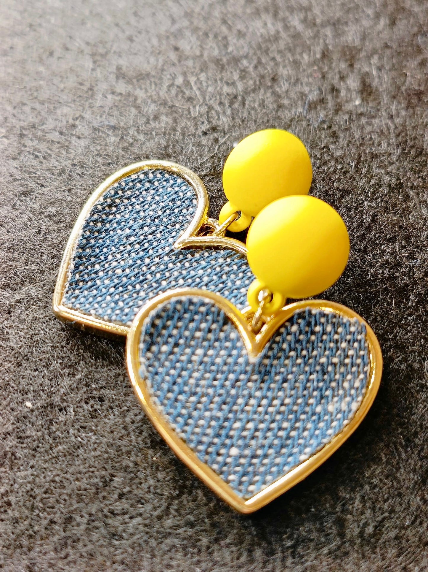 Orecchini Cuore Jeans