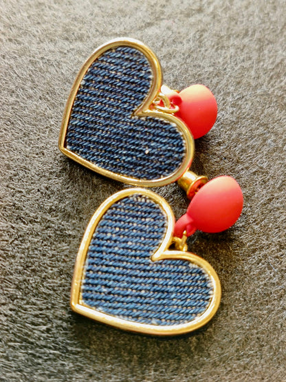 Orecchini Cuore Jeans