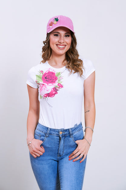 T-Shirt Rose e Cristallini