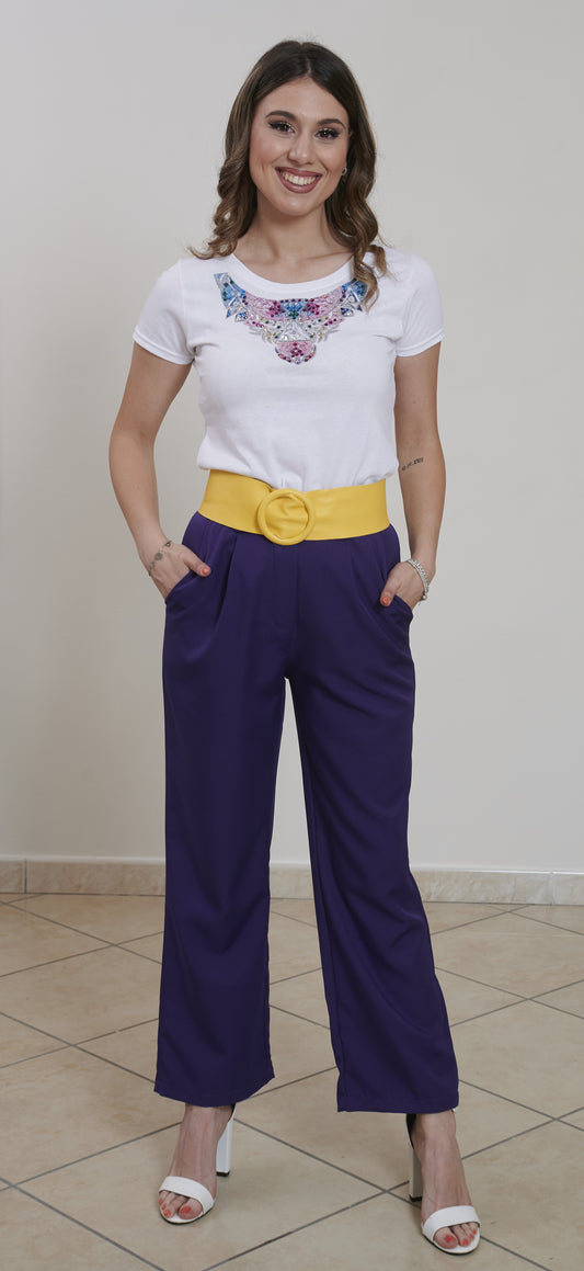 Pantaloni Modello Palazzo Vita Alta