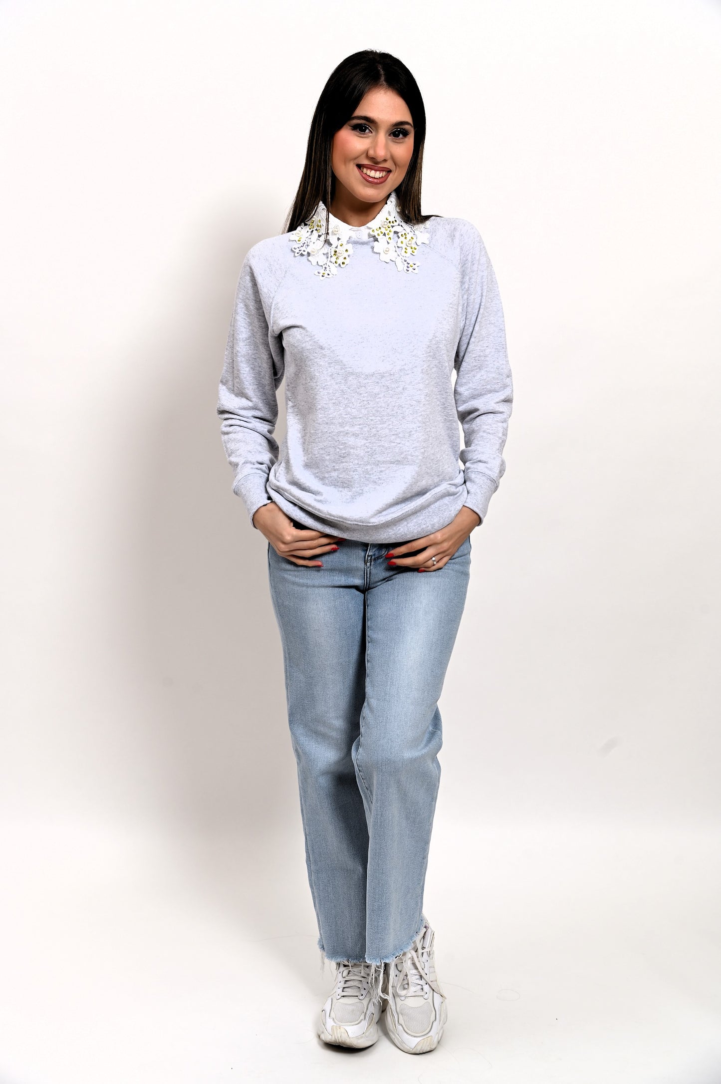 Felpa Colletto Giallo & Lilla