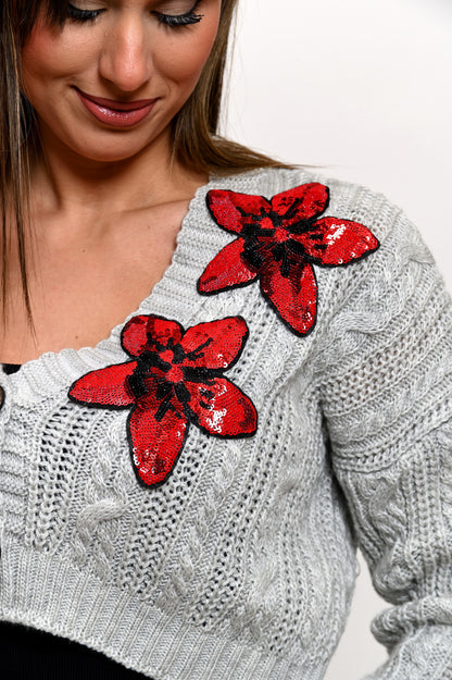 Cardigan Crop Grigio