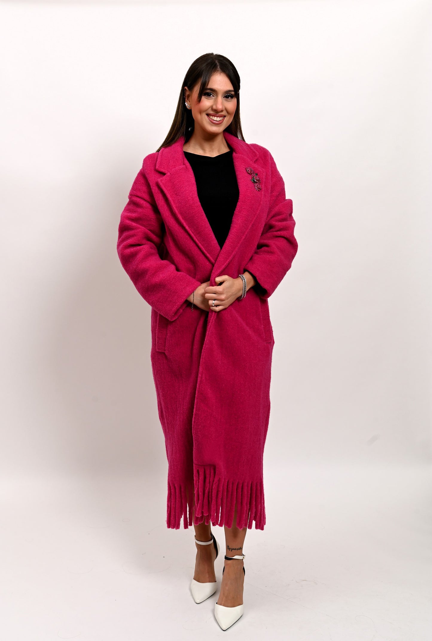 Cappotto in Lana Cotta Fucsia