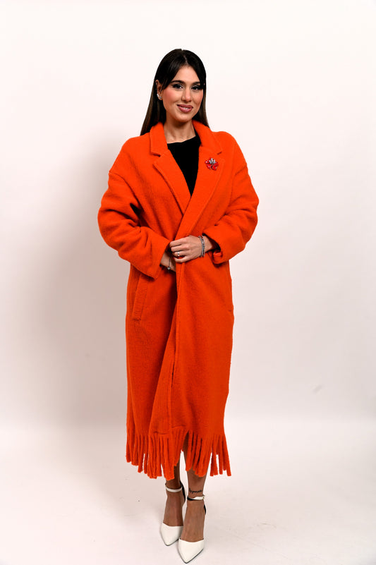 Cappotto in Lana Cotta Arancio