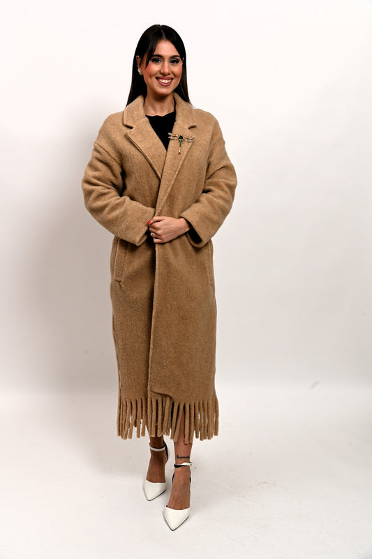 Cappotto in Lana Cotta Beige