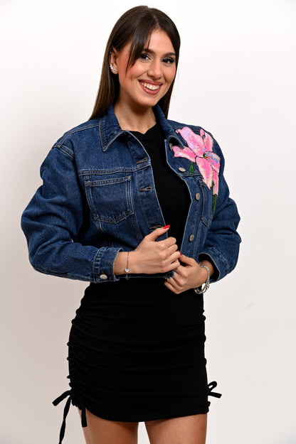Giubbino Denim Flower