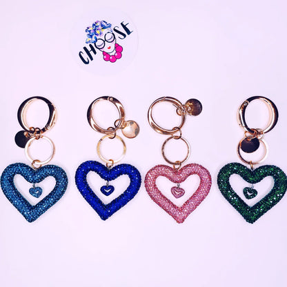 Portachiavi Charm Cuore Strass