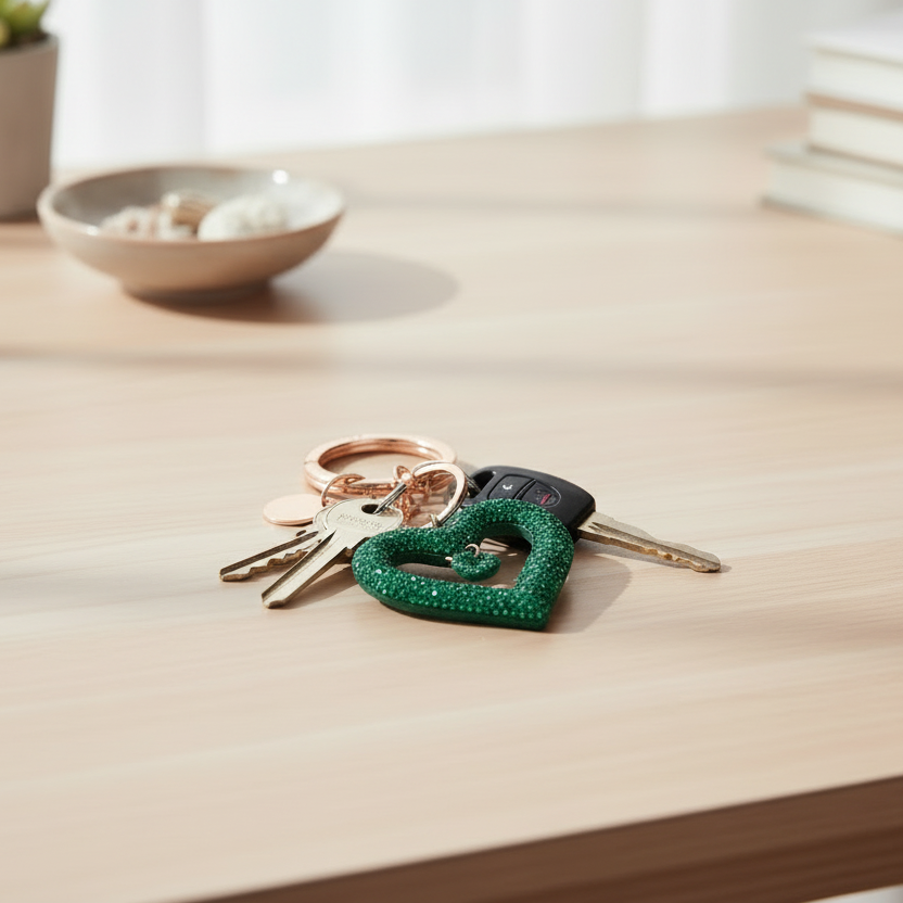 Portachiavi Charm Cuore Strass