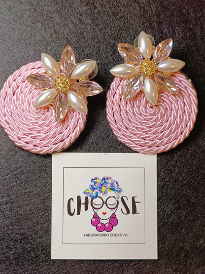 Orecchini Artigianali Rosa Rotondi