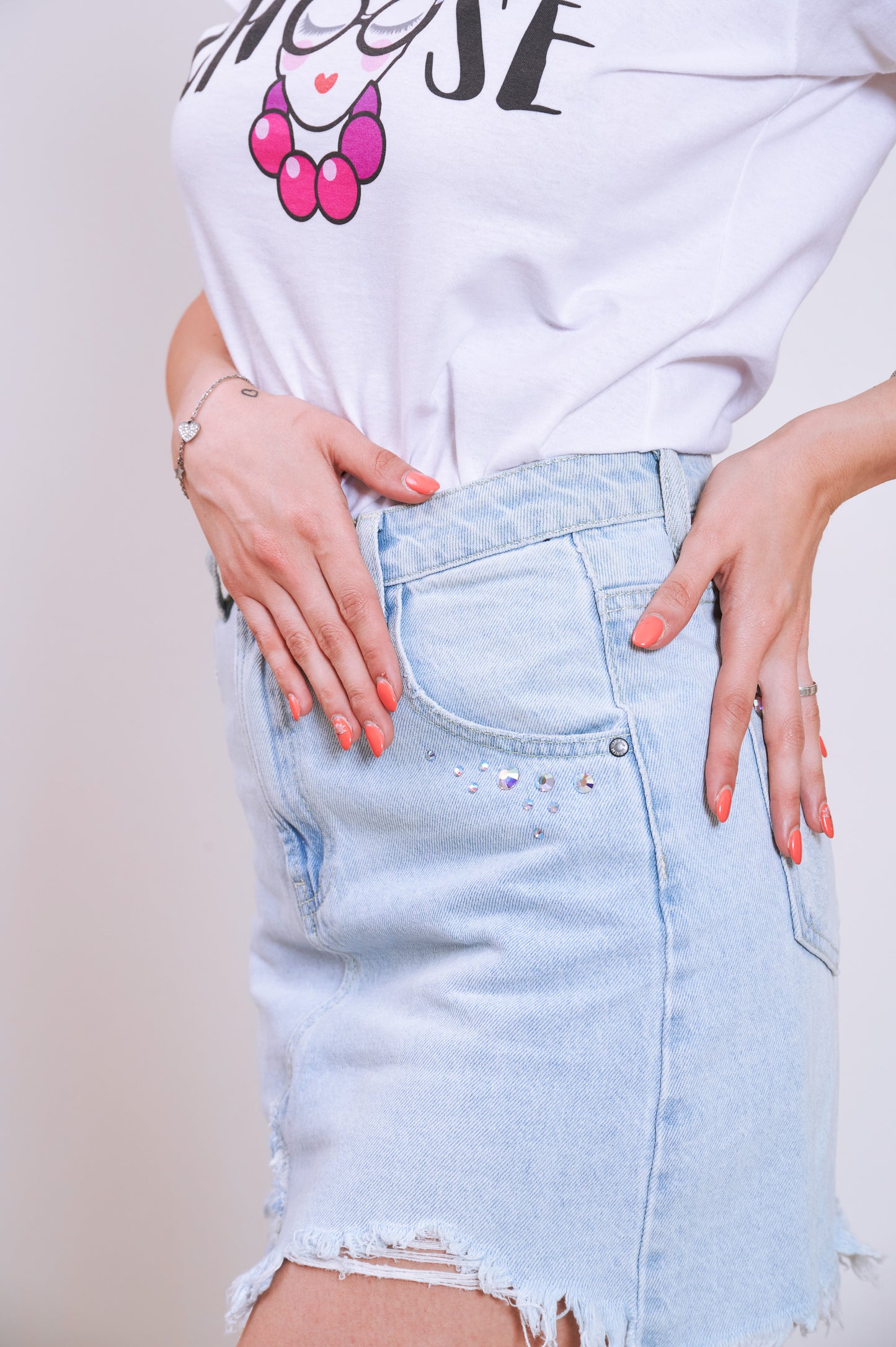 Gonna di Jeans con Cristalli