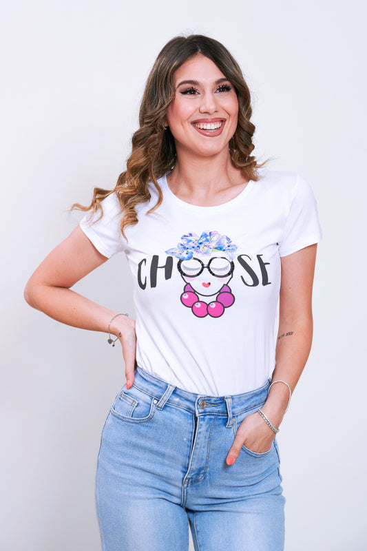 T-Shirt Logo con Cristallini
