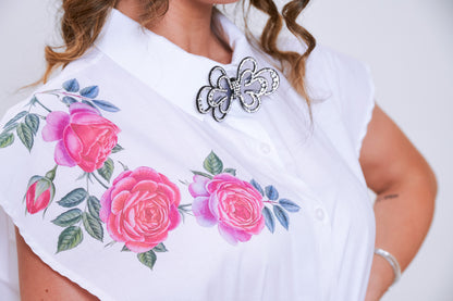 Camicia a cappa con Ramage di Rose