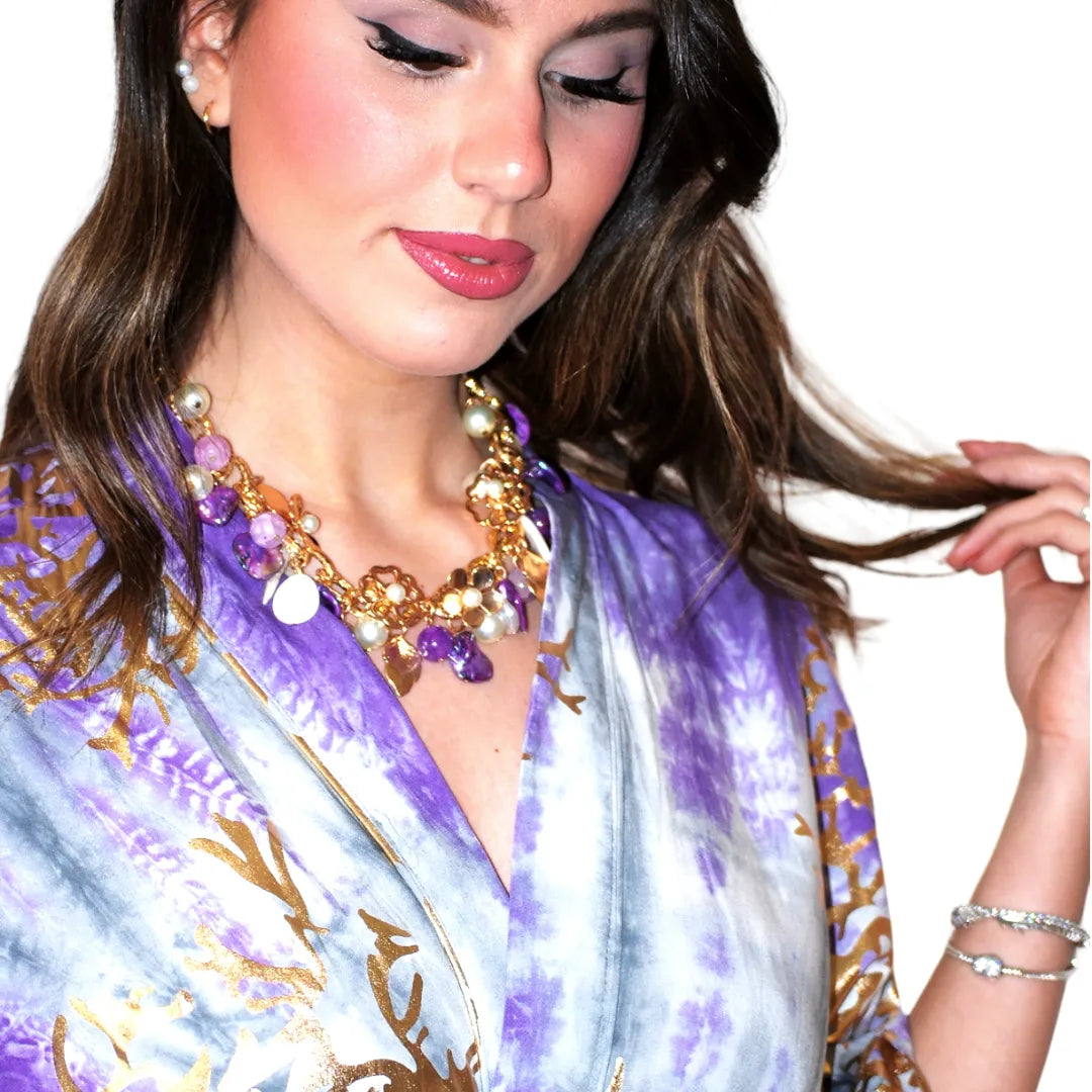 Vestito Kimono Sfumato Viola