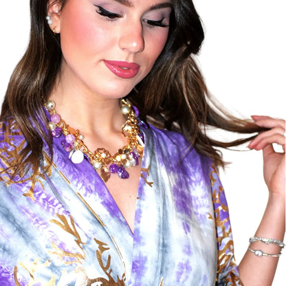 Vestito Kimono Sfumato Viola