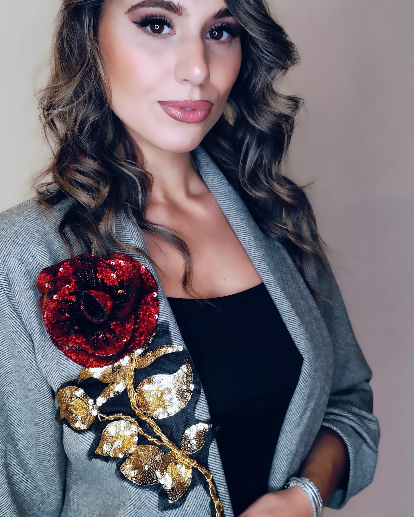 Blazer Rosa Tridimensionale