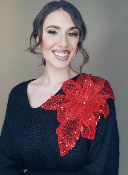 Maglioncino Mohair e fiore