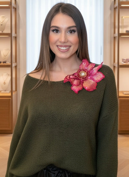 Maglioncino Verde in Lana Mohair