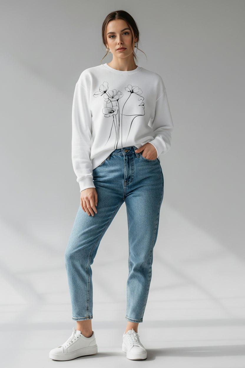 Felpa volto stilizzato