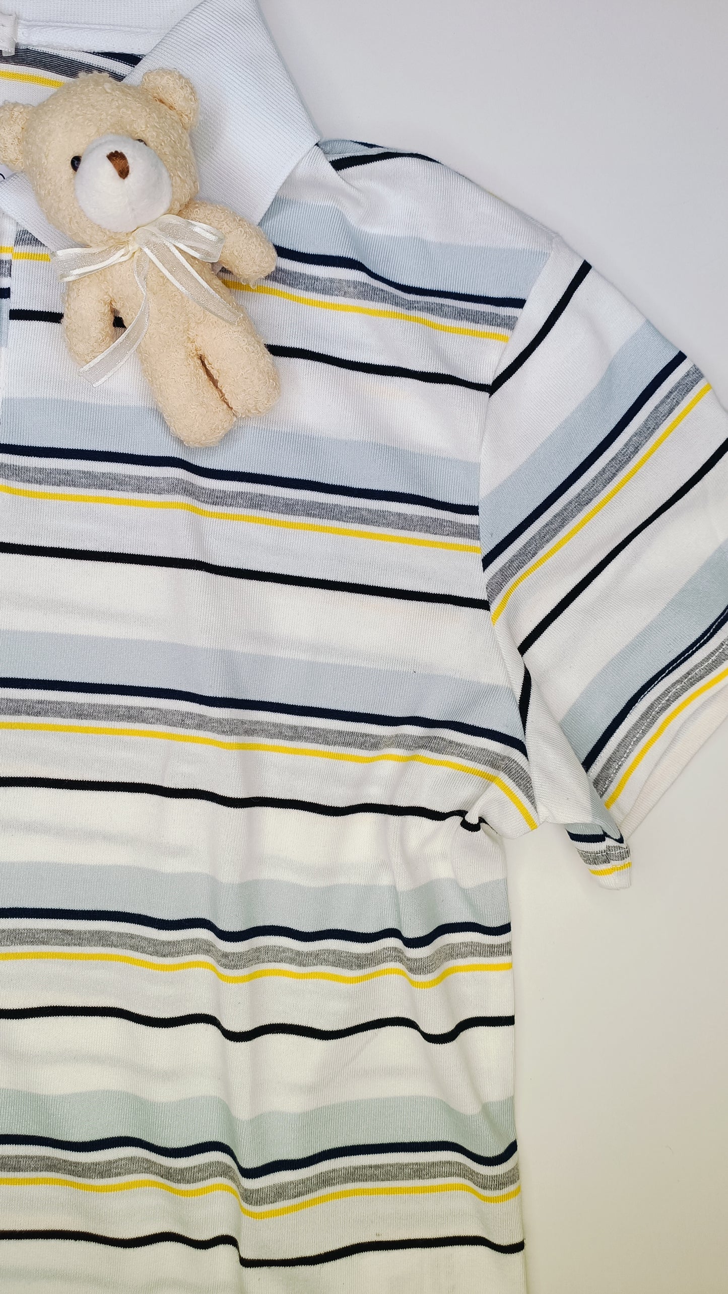 Polo a Righe con Charm Orsetto