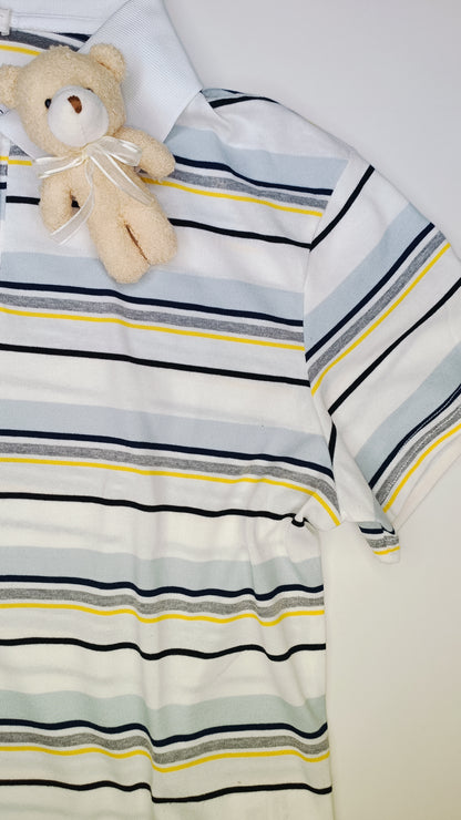 Polo a Righe con Charm Orsetto
