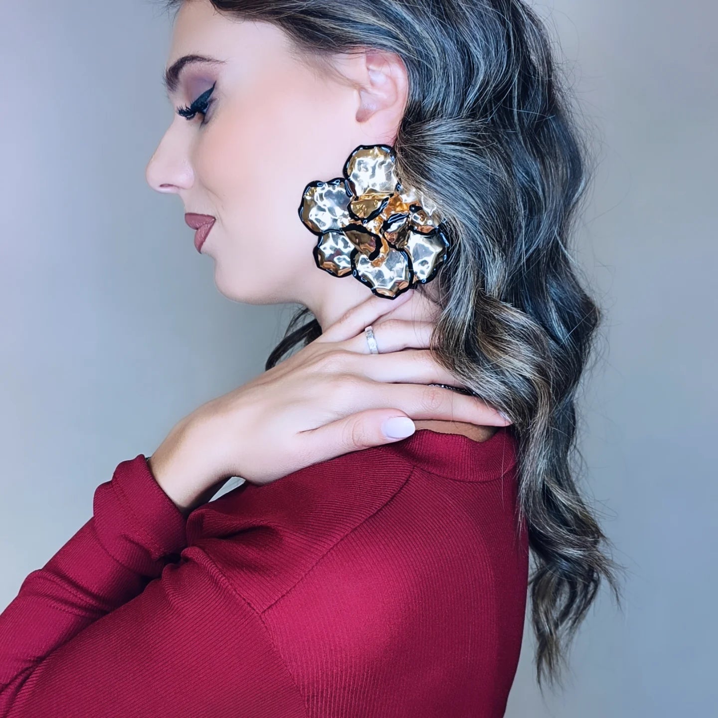 Orecchini Fiore Tridimensionale