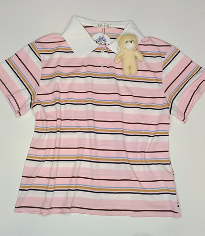 Polo a Righe con Charm Orsetto
