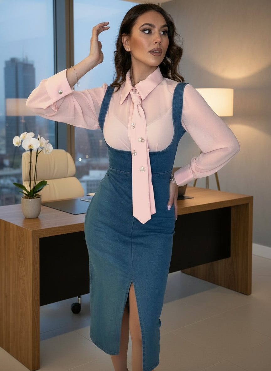 Camicia con cravatta gioiello