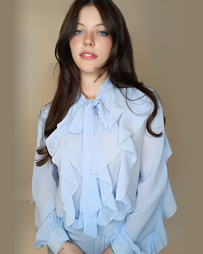 Camicia Romantic-Chic Azzurro