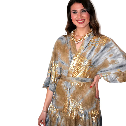 Abito Kimono sfumato beige
