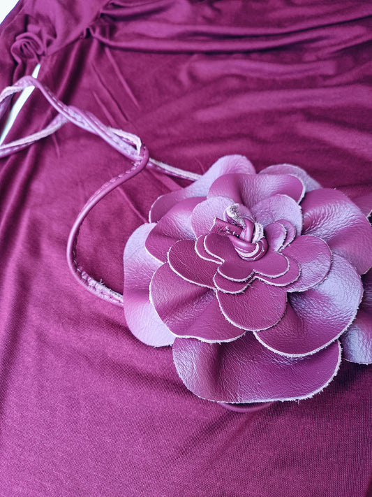 Cintura fiore bordeaux