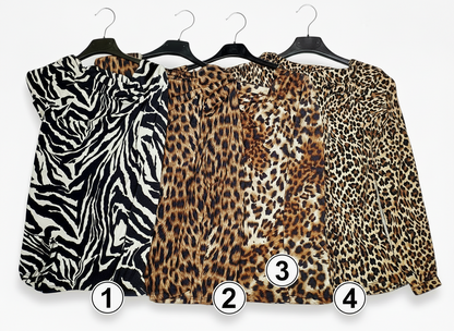 Maglia asimmetrica Animalier