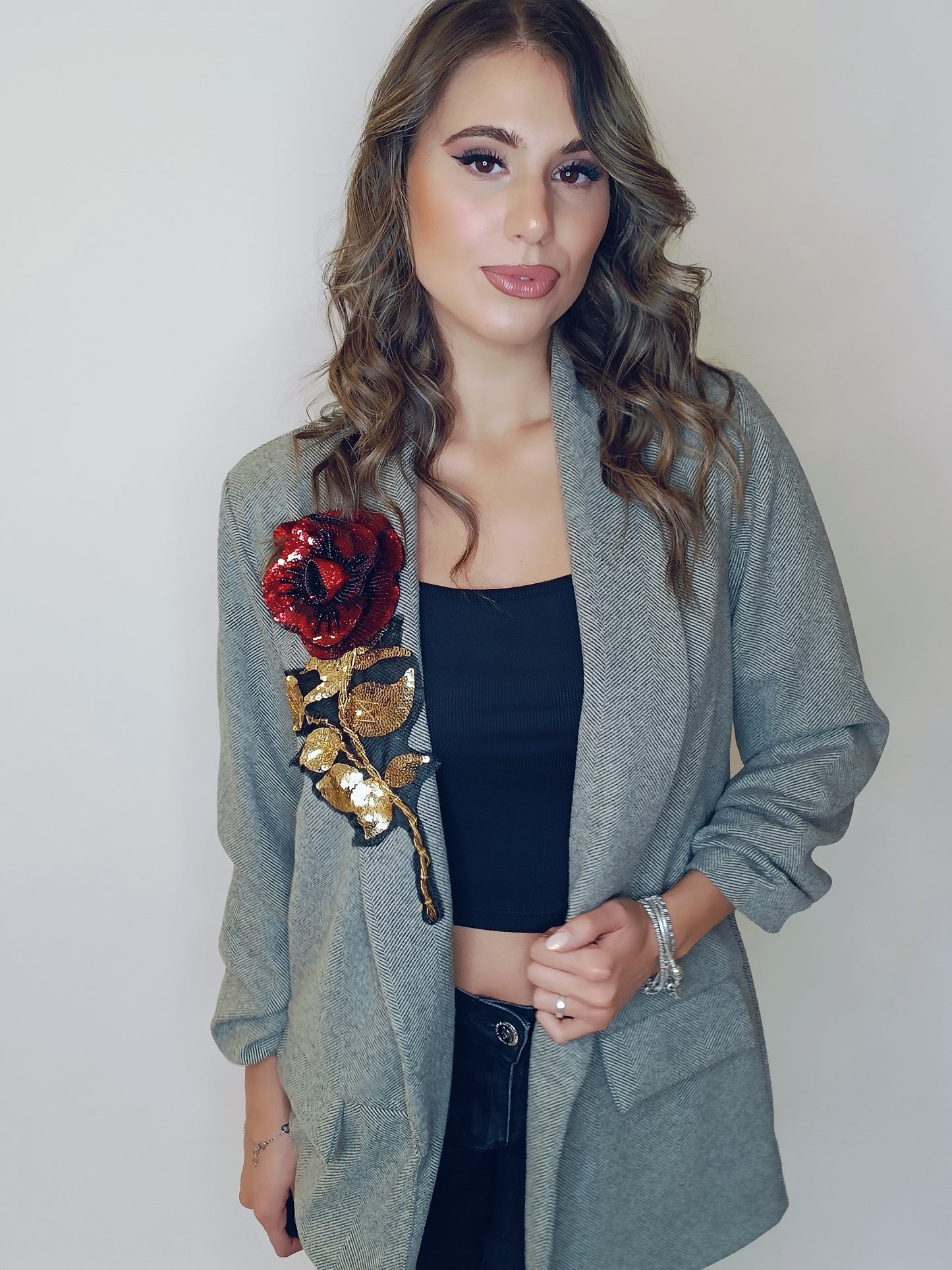 Blazer Rosa Tridimensionale