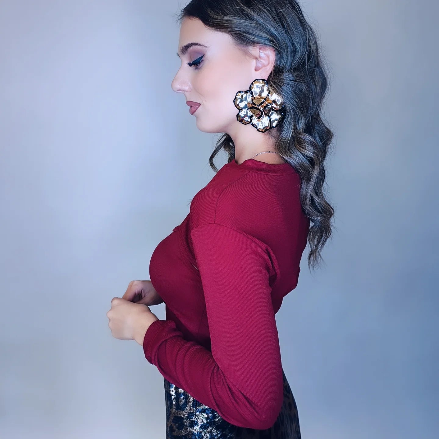 Orecchini Fiore Tridimensionale